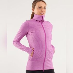 Lululemon In Stride Jacket Heathered Violet Purple Pink Yoga Sweater 6 Medium